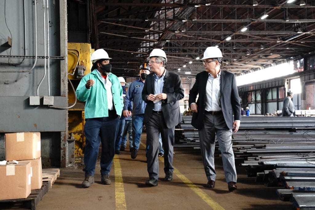 A photo from Senator Brown's visit to McDonald Steel